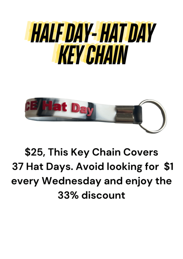 Half Day Hat Day Keychain